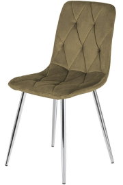 Krzeso tapicerowane BORGO VELVET BROWN SILVER